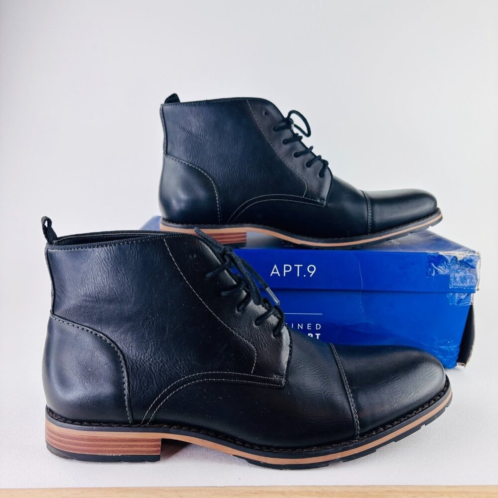 Apt. 9 Mens Size 13 Ankle Chukka Boot Bayshore Black Cushioned Footbed 176490